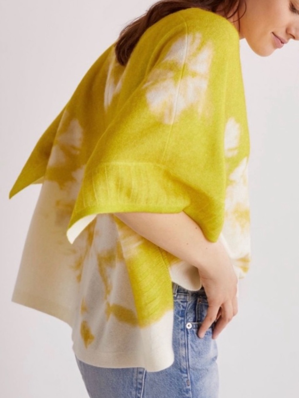 NWT Anthro OVERSIZED 100% Luxe Cashmere Kimono-Style short sleeves Top , XS